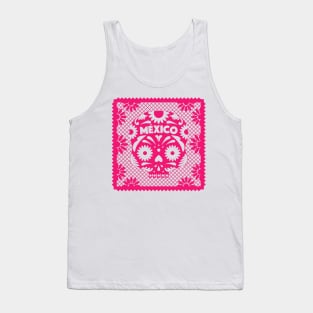 Mexican Day Of The Dead Pink Sugar Skull / Traditional Cultural Icon in México by Akbaly Tank Top